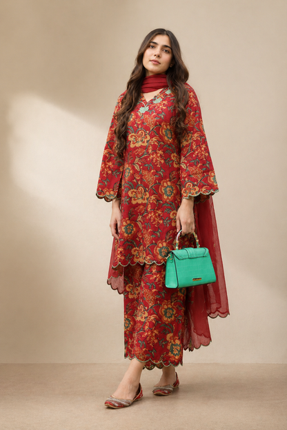Somiya Premium Floral Pure Cotton Suit Set