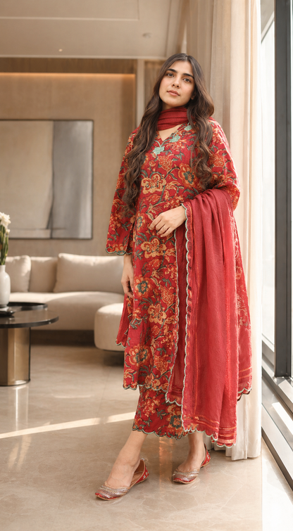 Somiya Premium Floral Pure Cotton Suit Set