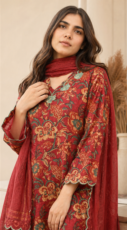Somiya Premium Floral Pure Cotton Suit Set