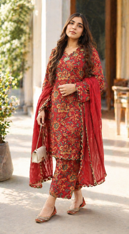 Somiya Premium Floral Pure Cotton Suit Set
