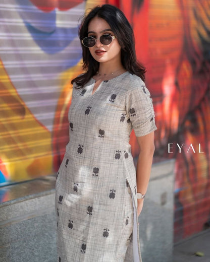 Premium Linen Cotton Printed Kurti & Pant Set