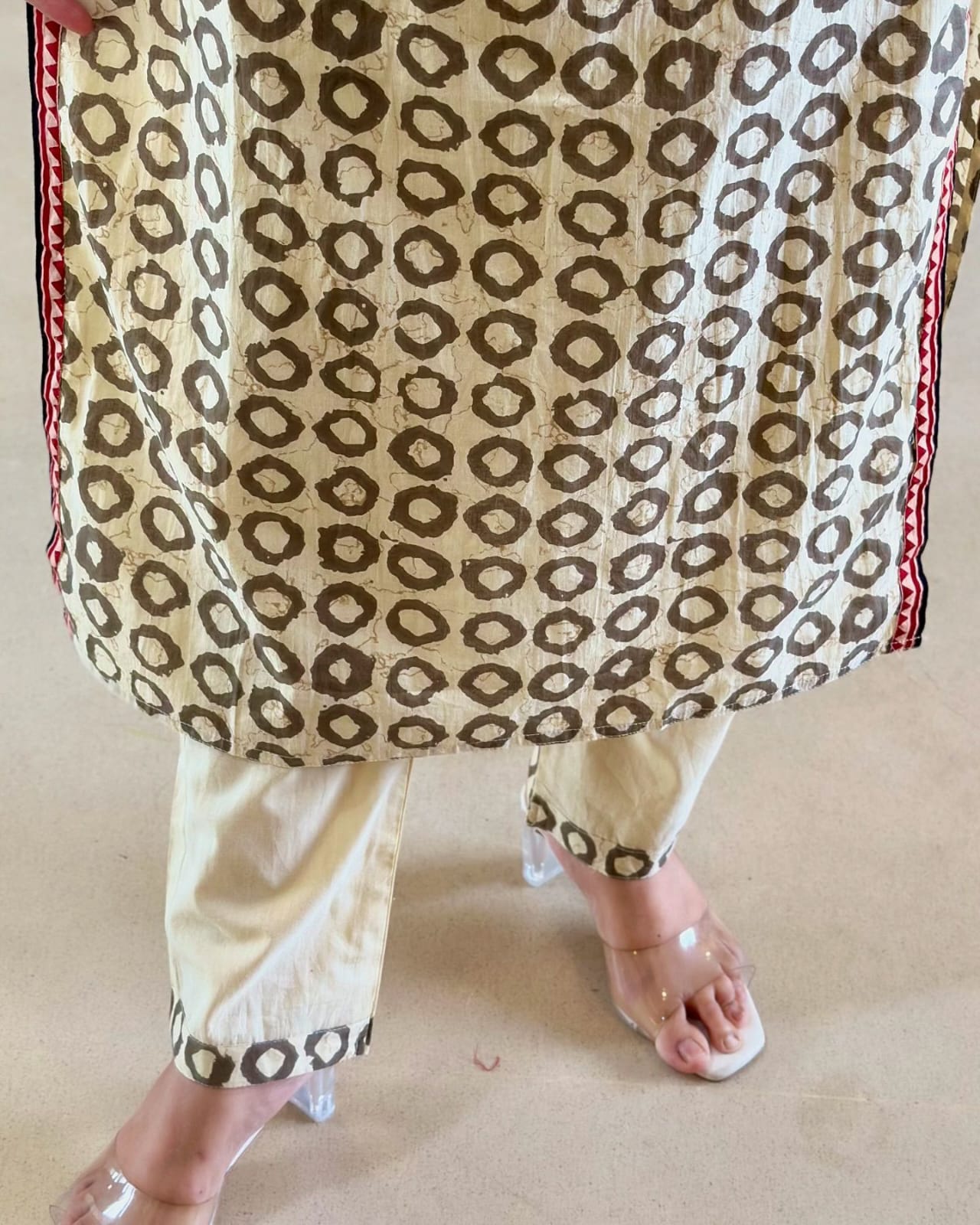 Premium Ajrakh Print Muslin Suit Set with Khatli Mirror Work & Mul Cotton Dupatta
