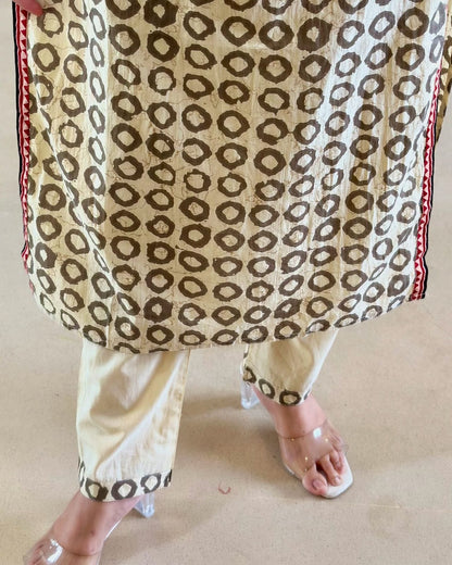 Premium Ajrakh Print Muslin Suit Set with Khatli Mirror Work & Mul Cotton Dupatta
