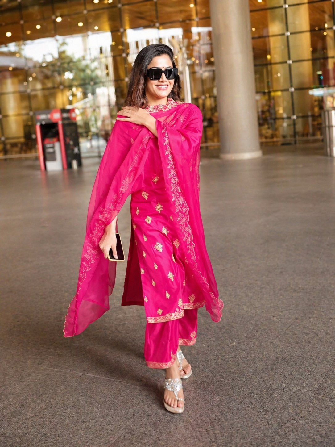 Premium Pink Berry Silk Heavy Embroidered Suit Set with Dupatta